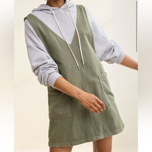 Aerie Olive Green Pinafore Dress